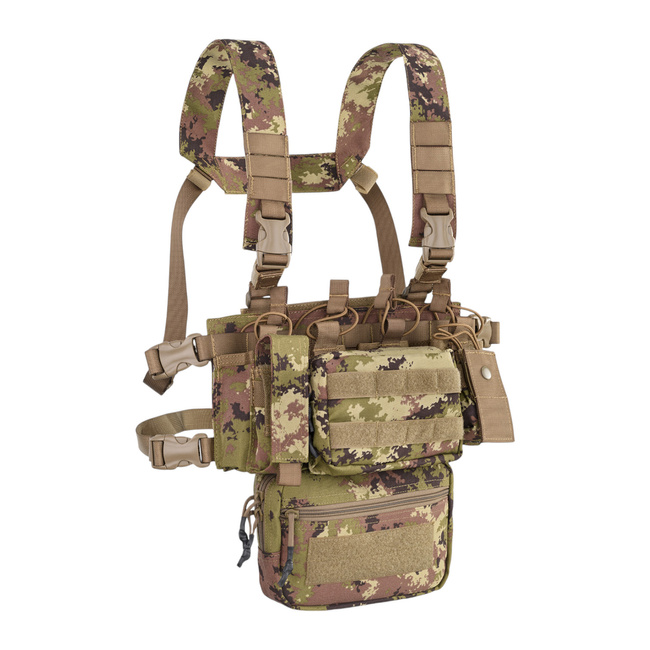 TACTICAL VEST - COMBO MINI CHEST RIG 900D POLY MOLLE - ITALIAN CAMO - DEFCON 5