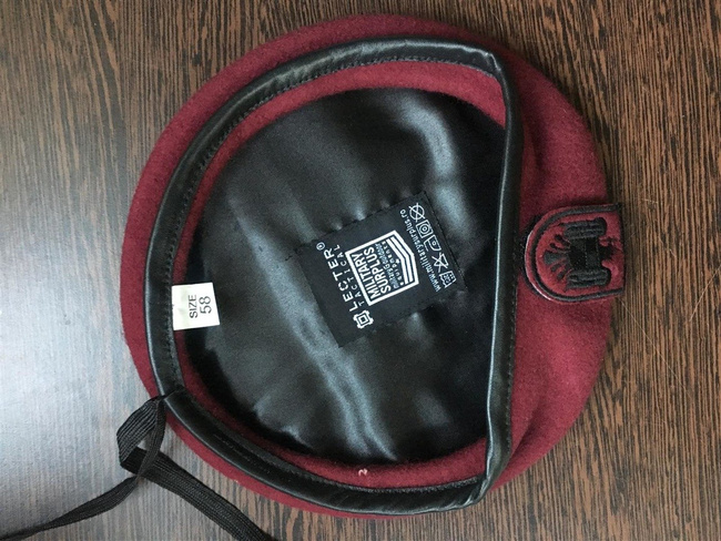 Beret with velcro Insignia - burgundy