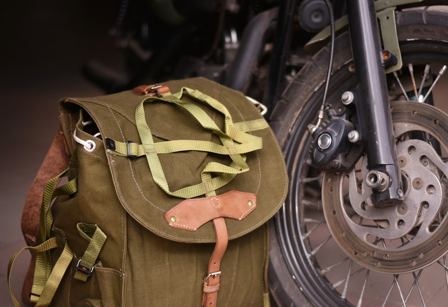 Katonai hátizsák- Hidegháborús román hadsereg (vászon) - vintage ritka - Zöld OD - Mint új