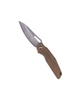 WOOD FOLDING KNIFE - STEEL BLADE - BROWN