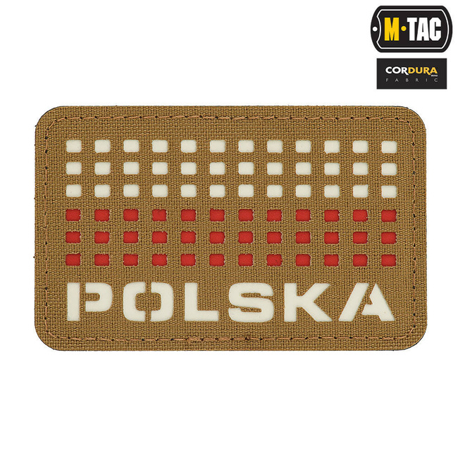 POLSKA JELVÉNY (zászlóval) - 50 x 80 mm - LASER CUT - COYOTE/FEHÉR/VÖRÖS - M-TAC