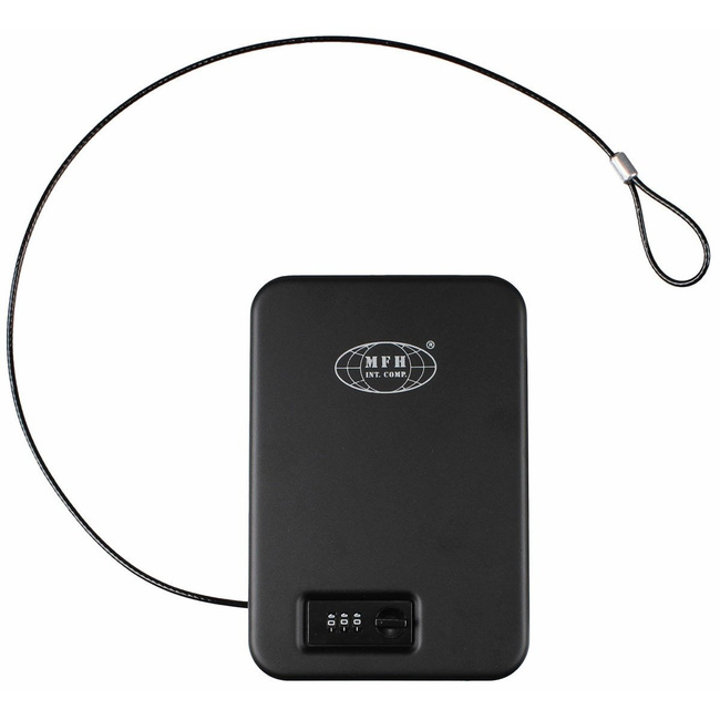 Safety case, black, metal, combination lock