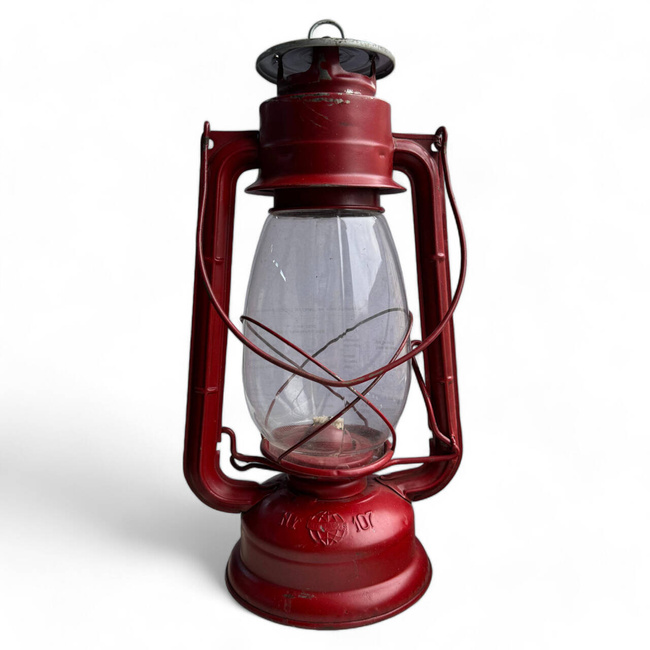 WIND LAMP - METALOGLOBUS - RED - MILITARY SURPLUS ROMANIAN ARMY - IN GOOD CONDITION