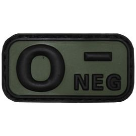 3D VELCRO PATCH - 5 x 2.5 CM - MFH® - FEKETE/OD ZÖLD - VÉRCSOPORT "0 NEG"