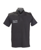Black polo shirt with short sleeves and epaulettes for LOCAL POLICE