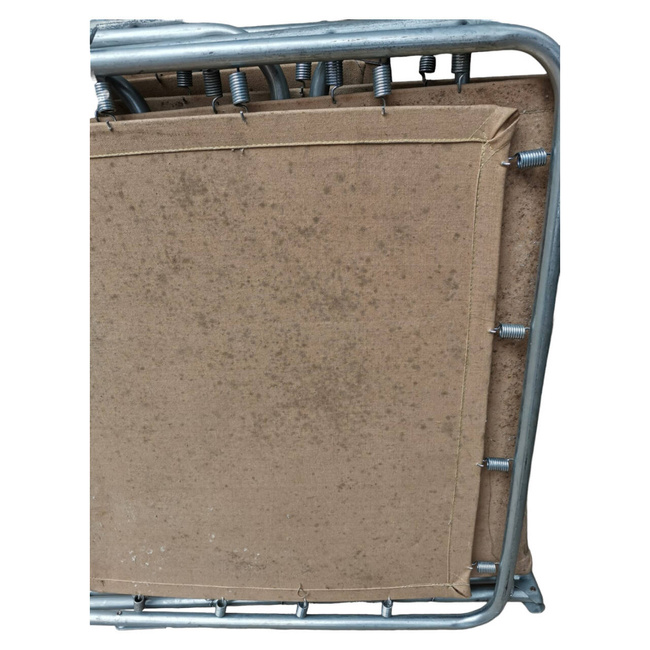 Összecsukható tábori ágy fém vázzal - Katonai felesleg a román hadseregtől - költött