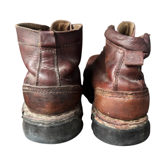 LEATHER MILITARY BOOTS - MOUNTAIN HUNTERS - MILITARY SURPLUS ROMANIAN ARMY- DARK RED - USED