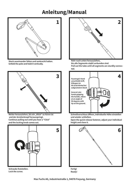 ALUMINIUM TREKKING POLES - "HAIDEL" - FOLDABLE - FOAM HANDLE - FOX OUTDOOR®