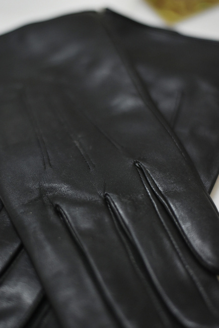 WOMEN'S LEATHER GLOVES - BLACK - MILITARY SURPLUS ROMANIAN ARMY - LIKE NEW