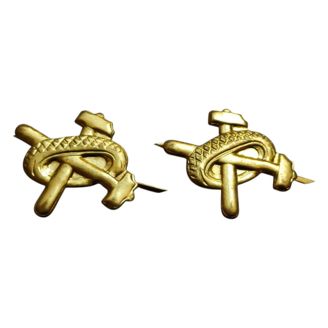 2 DB KATONAI RANGJELZÉS - AUTO - KATONAI FELESLEG ROMÁN HADSEREG - ARANY - JÓ ÁLLAPOTBAN