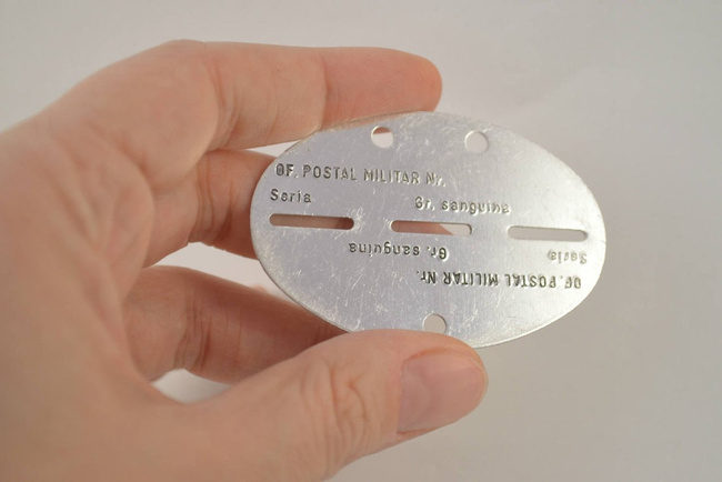 Vintage Military Dog Tag, Blank Original Romanian Army Tag
