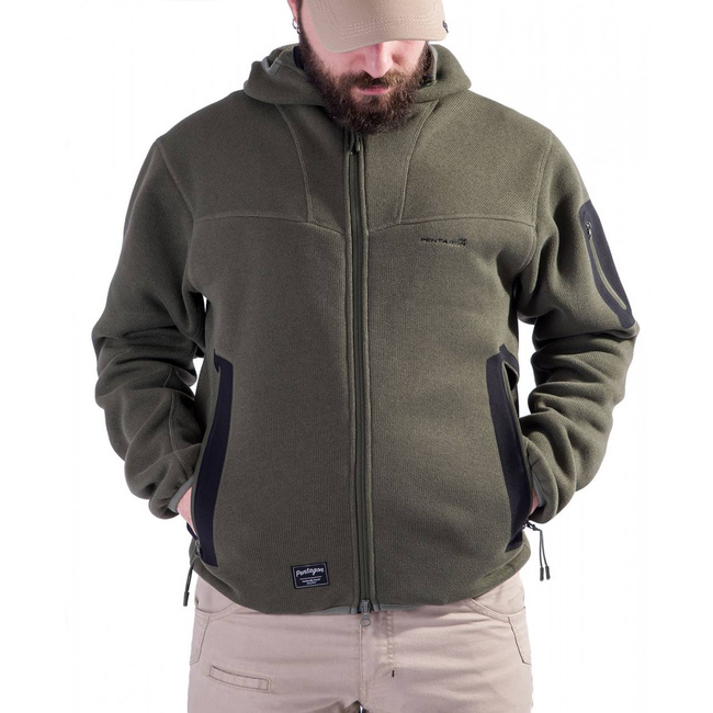 FLEECE KAPUCNIS PULÓVER CIPZÁRRAL - "FALCON PRO" - PENTAGON® - FEKETE
