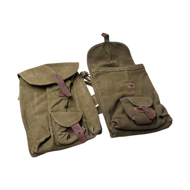 KATONAI VÁSZNAS MAGAZINTARTÓ - ROMÁN HADSEREG FELESLEG - OD ZÖLD - HASZNÁLT