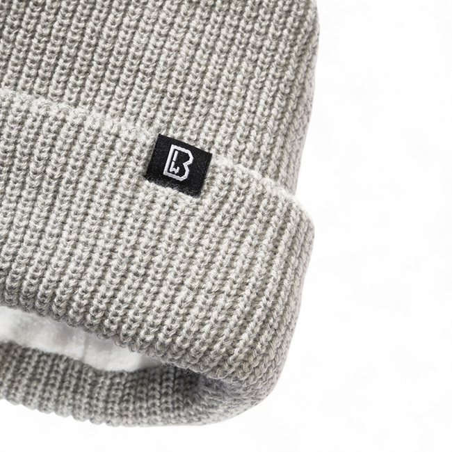 Knitted Beanie with Reflective Yarn - Heather Grey - Brandit