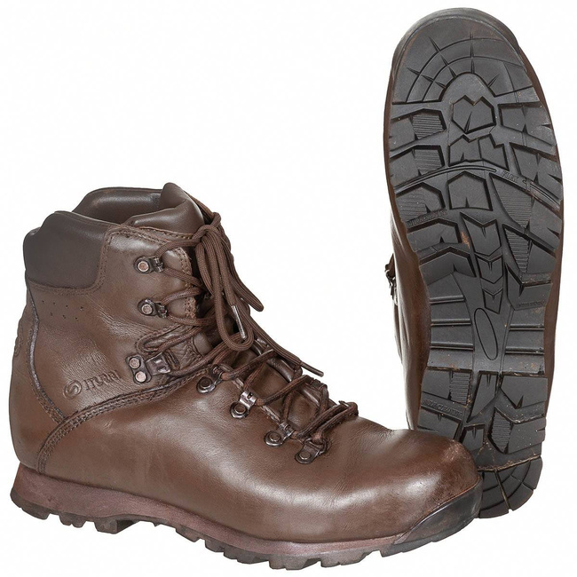 LEATHER COMBAT BOOTS - "PATROL" - BROWN - GENUINE MILITARY SURPLUS BRITISH ARMY - USED