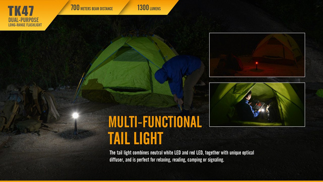 Flashlight Fenix TK47, water resistant