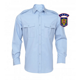 CADRES SHIRT BLOUSE WITH LONG SLEEVES, POCKETS AND EPAULETS - WOMEN - BLUE - FIREFIGHTERS-I.G.S.U.