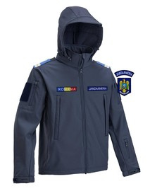 SOFTSHELL KABÁT - SÖTÉTKÉK - CSENDŐRSÉG - EMBLÉMÁVAL