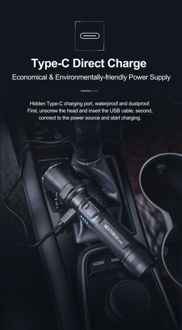 Nextorch P80 nagy teljesítményű taktikai lámpa - fekete