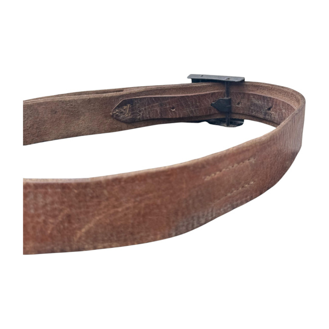 BARNA BŐR ÖV RPR FEKETE CSAT - ROMÁN HADSEREGI KATONAI FELESLEG - HASZNÁLT