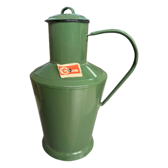 ENAMELED CARAFE WITH LID - 5L - ROMANIAN ARMY MILITARY SURPLUS - IN GOOD CONDITION