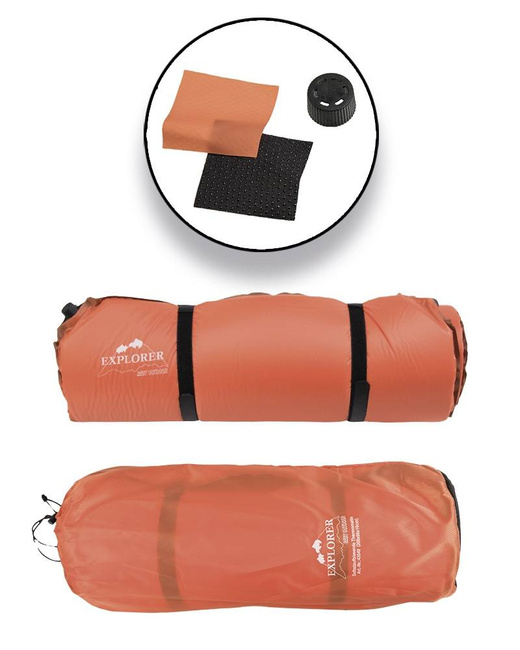 SELF INFLATABLE THERMO MAT - "EXPLORER" - 200 x 66 x 10 CM - Mil-Tec® - ORANGE