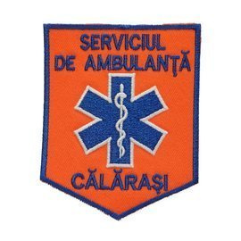 Emblema Ambulanta - SMURD maneca cu aplicare prin coasere