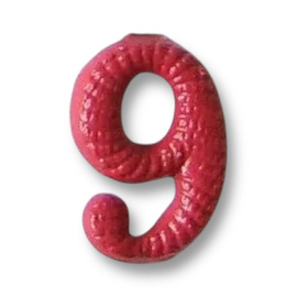 Fém Szám - 9 - Piros - Magyar Hadsereg Katonai Surplus - Mint új