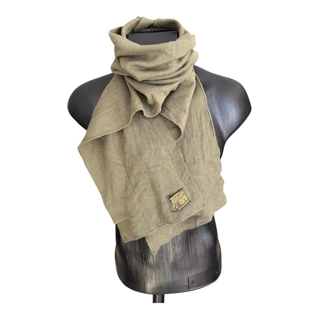 Vintage Half Tubular Scarf - 1970s - Dutch Army Military Surplus - Olive Green - In Good Condition