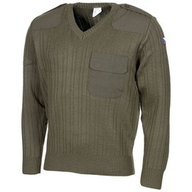 CSEH PULÓVER - M97 - V-NYAKÚ GALLÉR - ZÖLD OD - KATONAI FELESLEG - MINT ÚJ