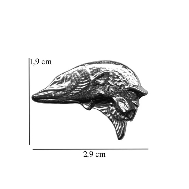 Horgászkalap jelvény - Csuka - Ezüst