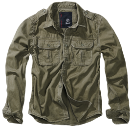 VINTAGE SHIRT - LONGSLEEVES - OLIVE - BRANDIT