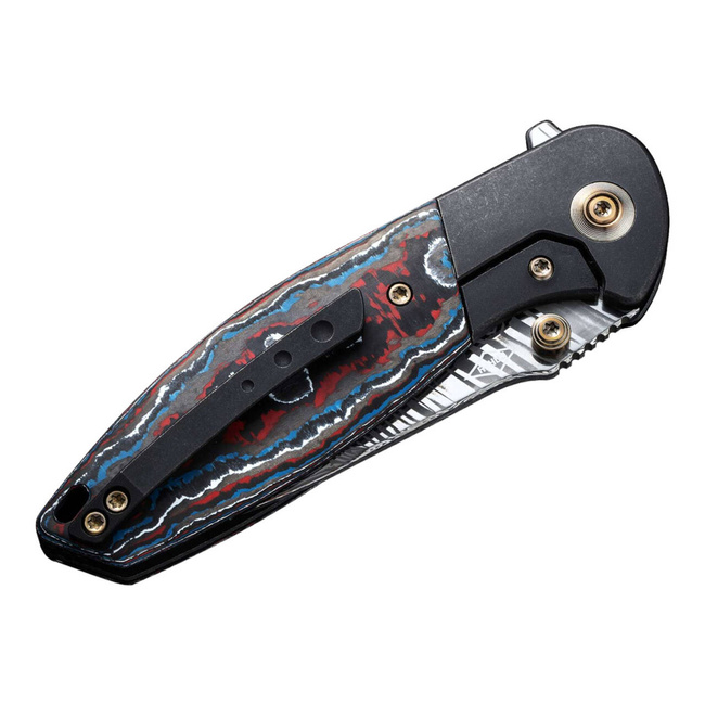 DAMASCUS KÉS NITRO MINI FEKETE TITANIUM NEBULA CARBON - WE KNIFE