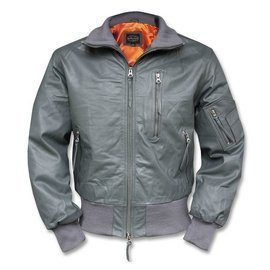 GERMAN LEATHER FLIGHT JACKET - Mil-Tec® - GREY