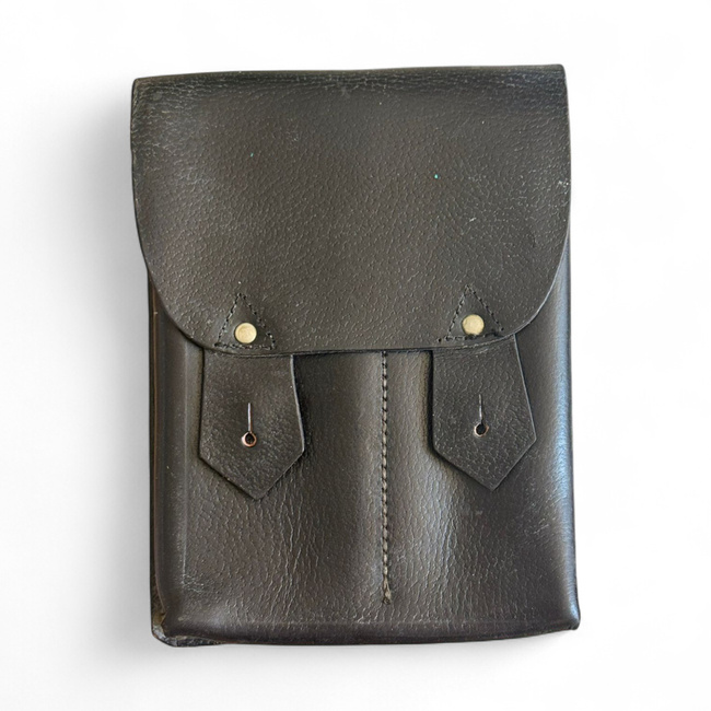 Bőr táska 4 AK-47 tölténytárhoz - Román hadsereg feleslege - Jó állapotban