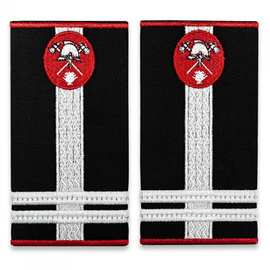 Grade Locotenent Colonel pompieri IGSU tesute pe suport textil din tercot lipit, cu semn de arma brodat