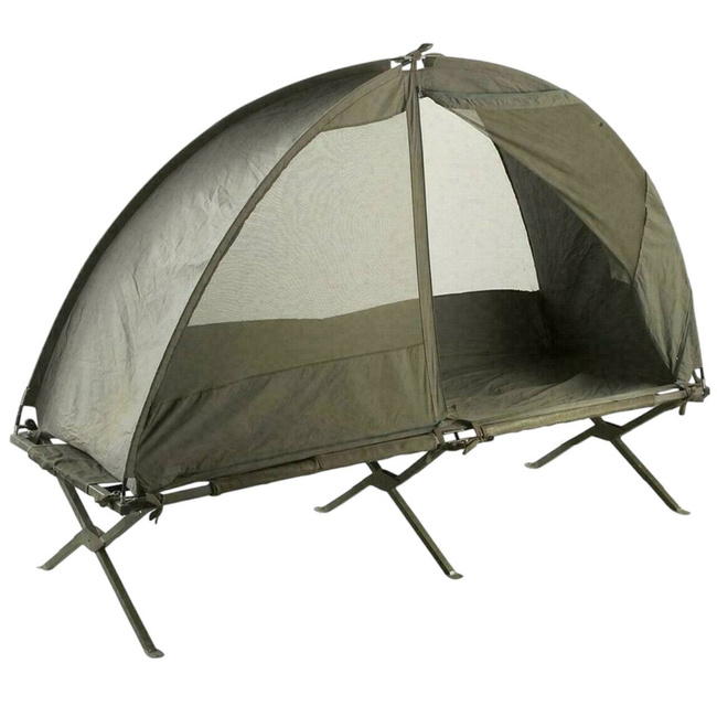 MOSQUITO NET FOR BED OR GROUND, WITHOUT TENT POLES - FRENCH ARMY SURPLUS - GREEN OD - LIKE NEW