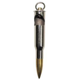 Key chain, ring, trinket, cartridge, bullet, Mosin, silver, with bottle opener