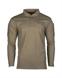 TACTICAL POLO SHIRT WITH LONG SLEEVES - QUICK DRYING - Mil-Tec - OD