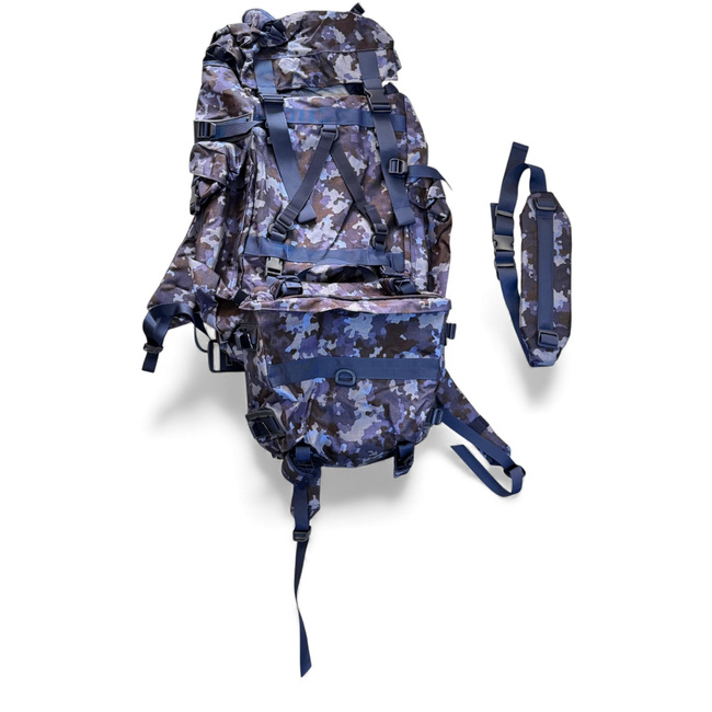 NAGY KATONAI HARCI HÁTIZSÁK ZSEBBEL, LEVEHETŐ KÜLSŐ TASAKKAL - 90L - KATONAI TÖBBLET ROMÁN HADSEREG - FA HARCI - ÚJ