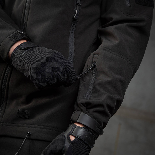 POLICE SOFTSHELL JACKET, BLACK - M-TAC