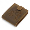 Leather Wallet for Hunters with Print - Deer - Brown - GreenDeed