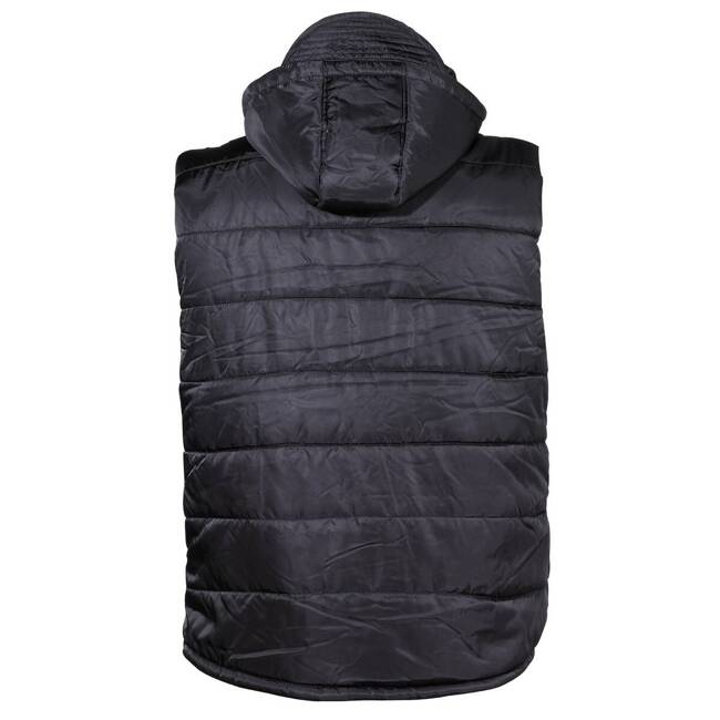  Vest, black, lined, detachable hood