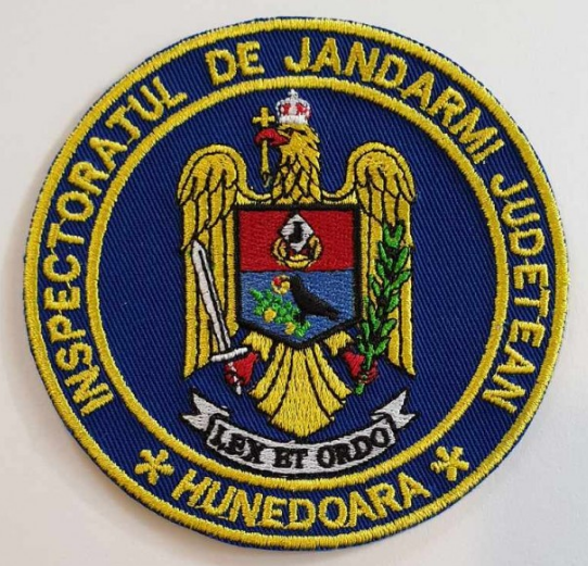 Emblema Inspectoratul de jandarmi judetean Hunedoara, emblema IJJ HUNEDOARA, cu aplicare prin coasere